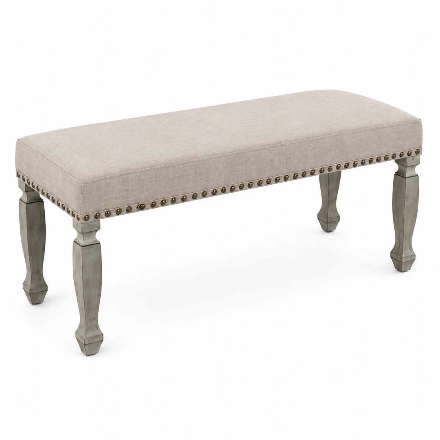 Panca imbottita in tessuto e legno 120x40x45 cm