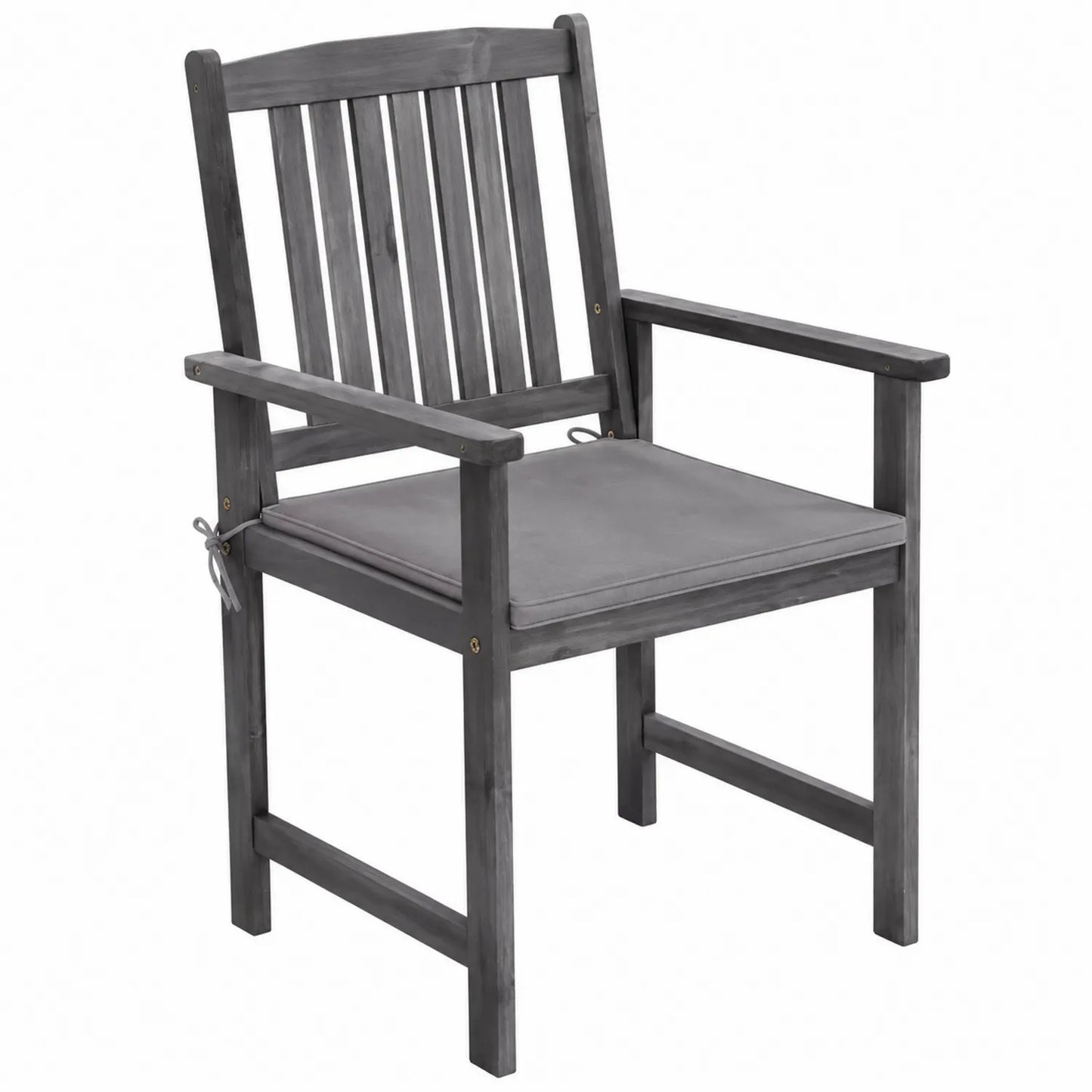 Sedia in legno di pino con cuscino grigio 60x58x90 cm