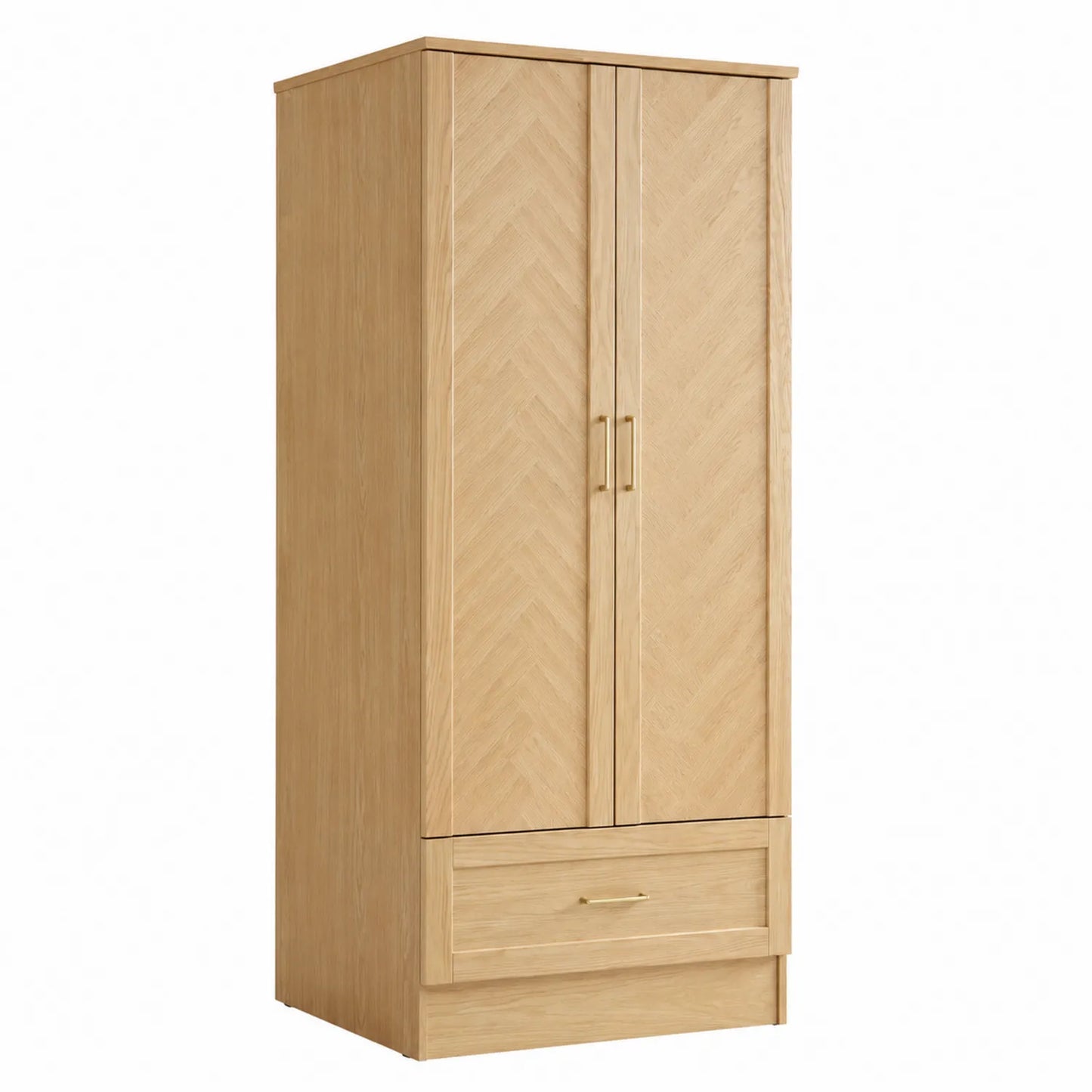 Armadio in Legno Chiaro con Cassetto
