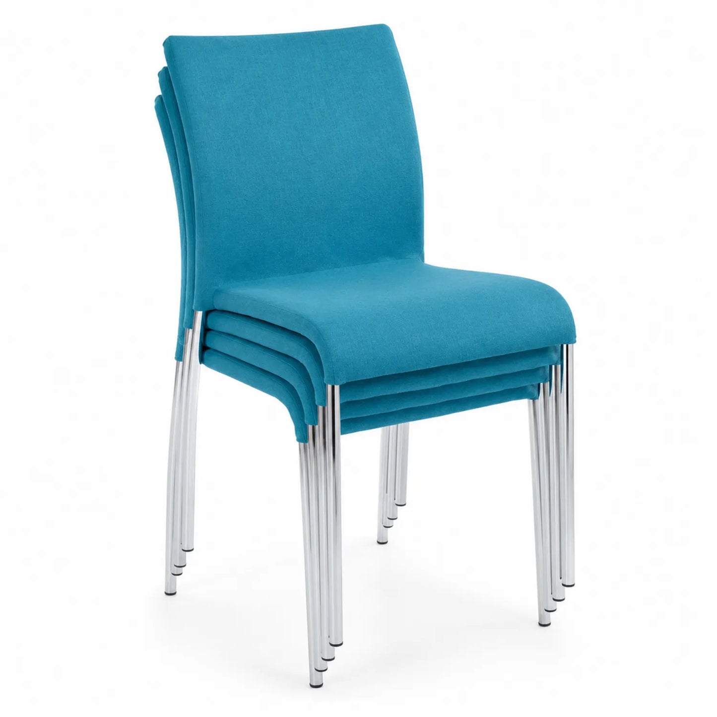 Sedie Impilabili in Tessuto con Gambe in Metallo