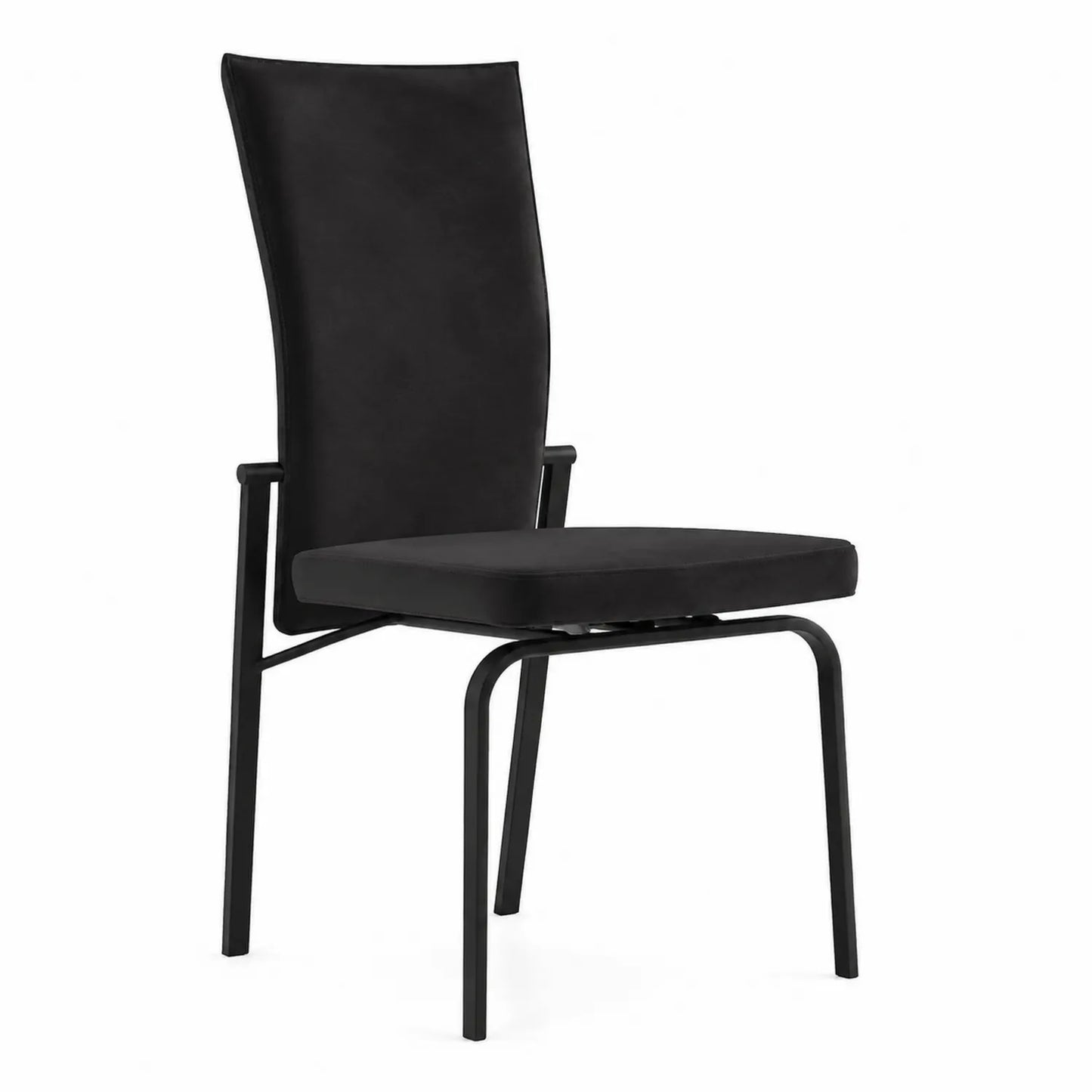 Sedia in metallo e ecopelle nera 95 cm