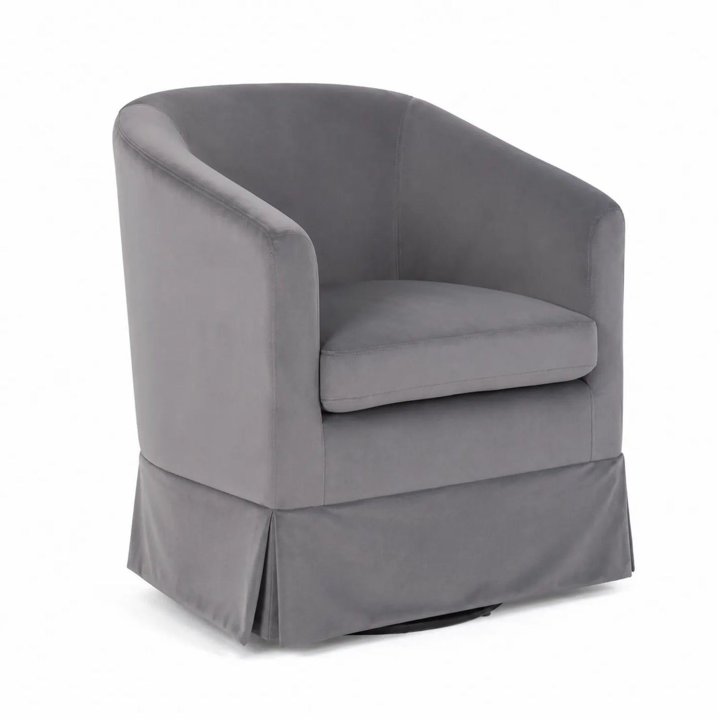 Poltrona girevole in velluto grigio 75x75x75 cm