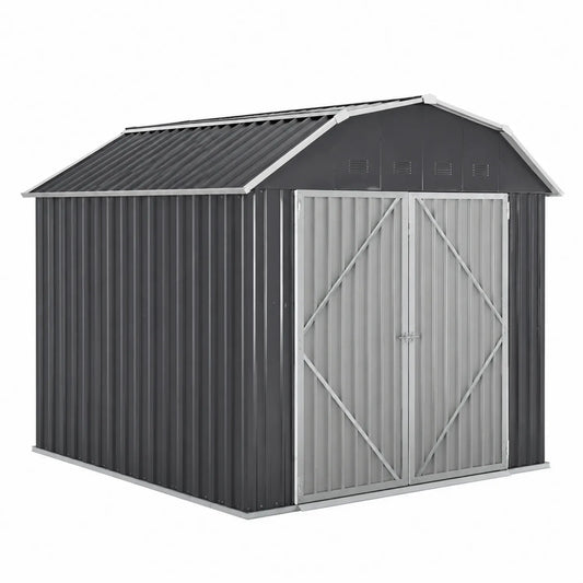 Capanno in Metallo Grigio Scuro 310x230x180 cm