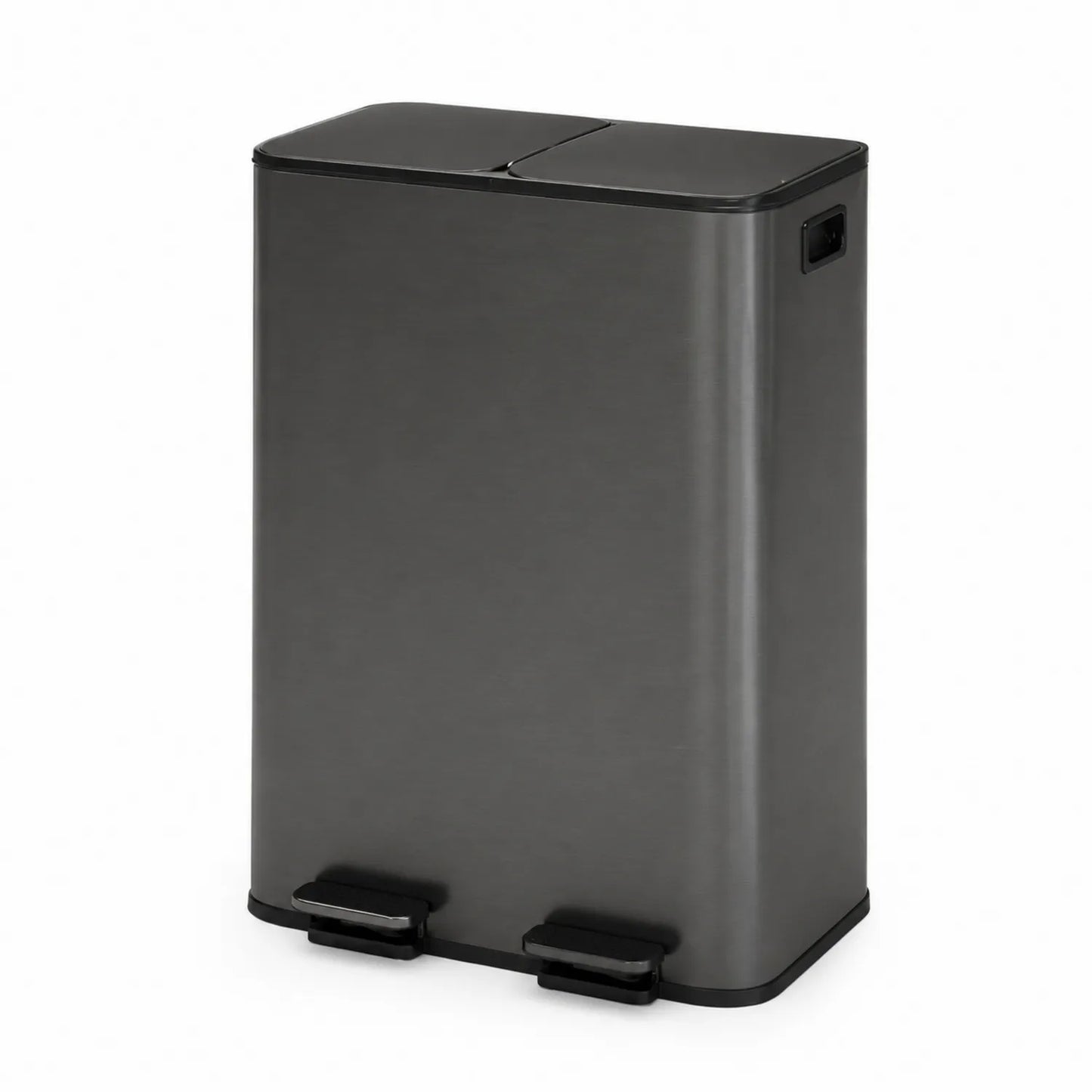 Pattumiera doppio scomparto acciaio nero 60L