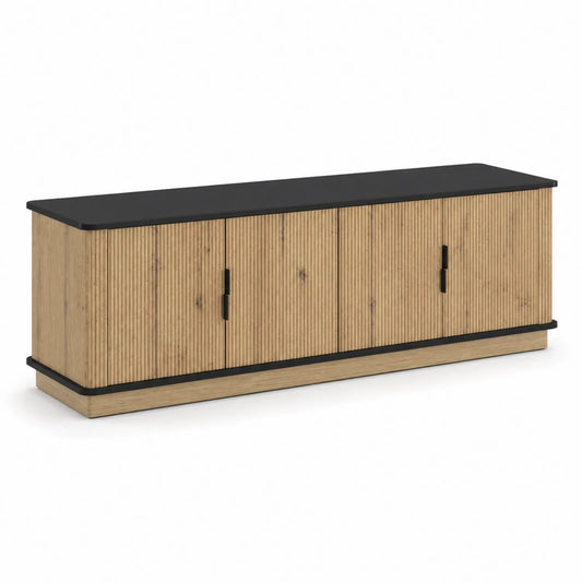 Mobile TV in legno di rovere e MDF nero