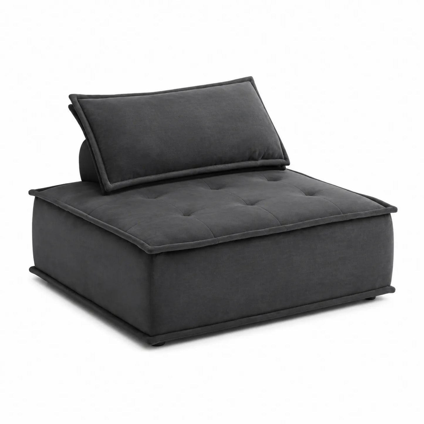 Poltrona in Tessuto Grigio Scuro con Cuscino
