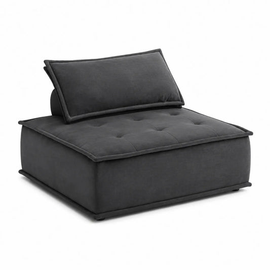 Poltrona in Tessuto Grigio Scuro con Cuscino