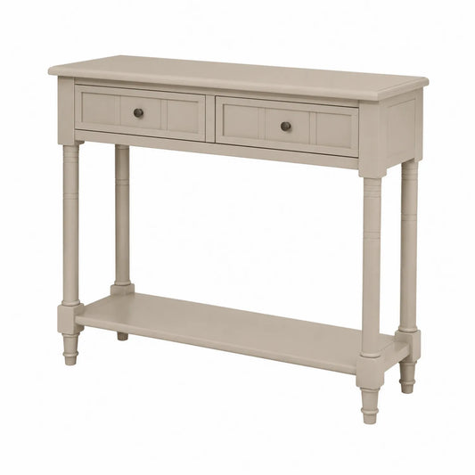 Consolle in Legno con Cassetti e Ripiano Inferiore Beige 100x30x80 cm