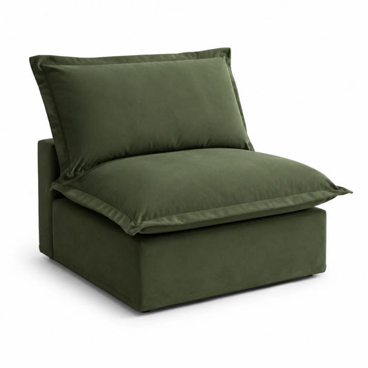 Poltrona modulare in velluto verde