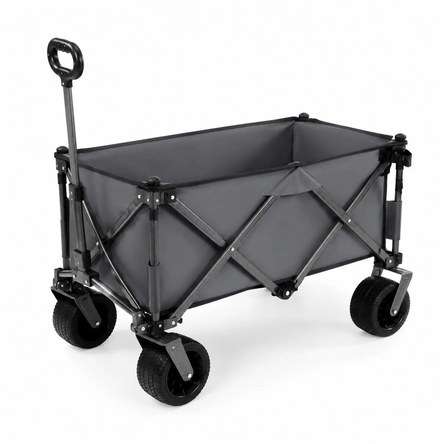 Carrello Pieghevole con Struttura in Acciaio e Tessuto Grigio