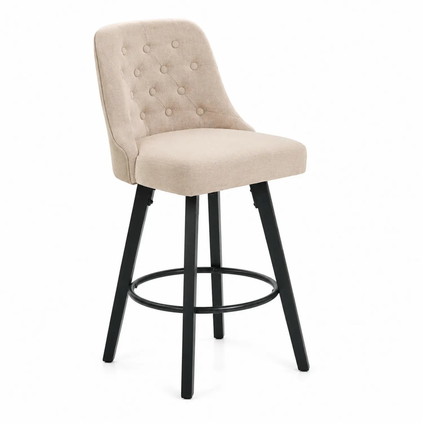 Sgabello in Tessuto con Gambe in Metallo