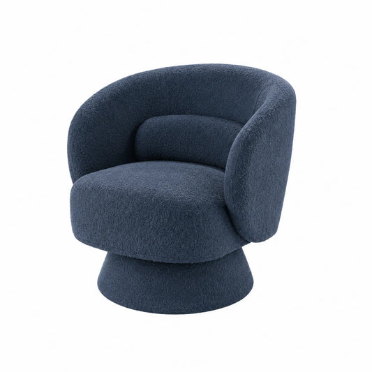 Poltrona girevole in tessuto blu