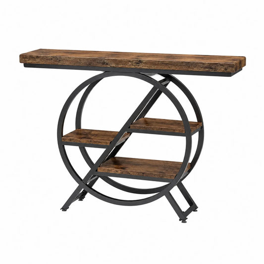 Consolle Rettangolare in Legno e Metallo