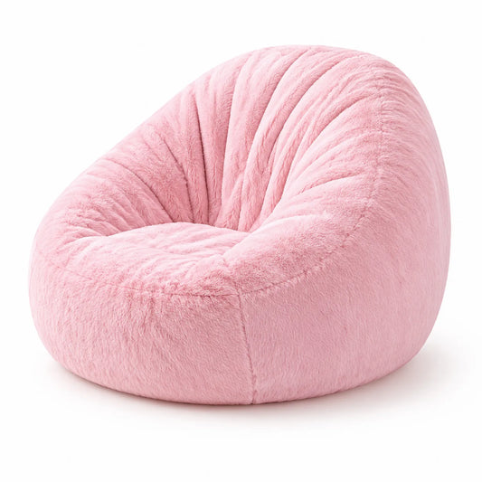 Poltrona a Sacco in Peluche Rosa 80x80x60 cm