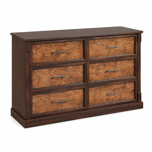 Cassettiera con 6 Cassetti in Legno e Radica